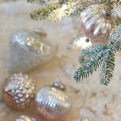 French Country Cottage Mercury Ornaments 