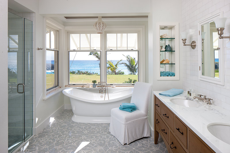 bathroom with a view of Bermuda beaches