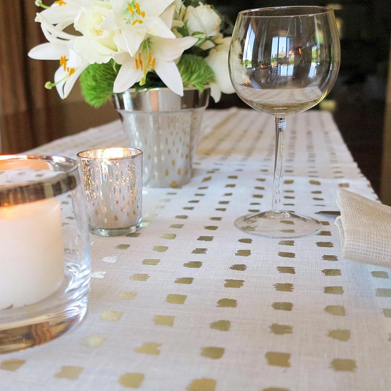 linens and wine glass
