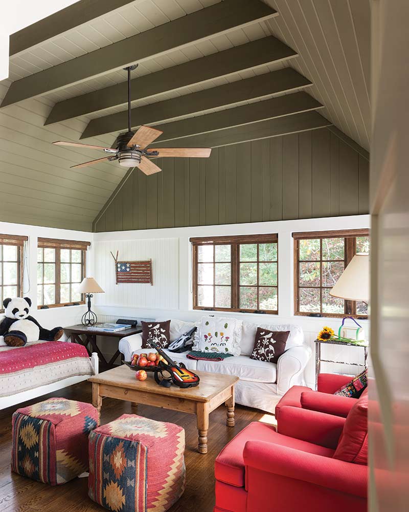 upstairs living room in Cashiers, NC cottage
