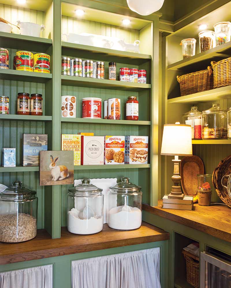 organized cottage pantry 