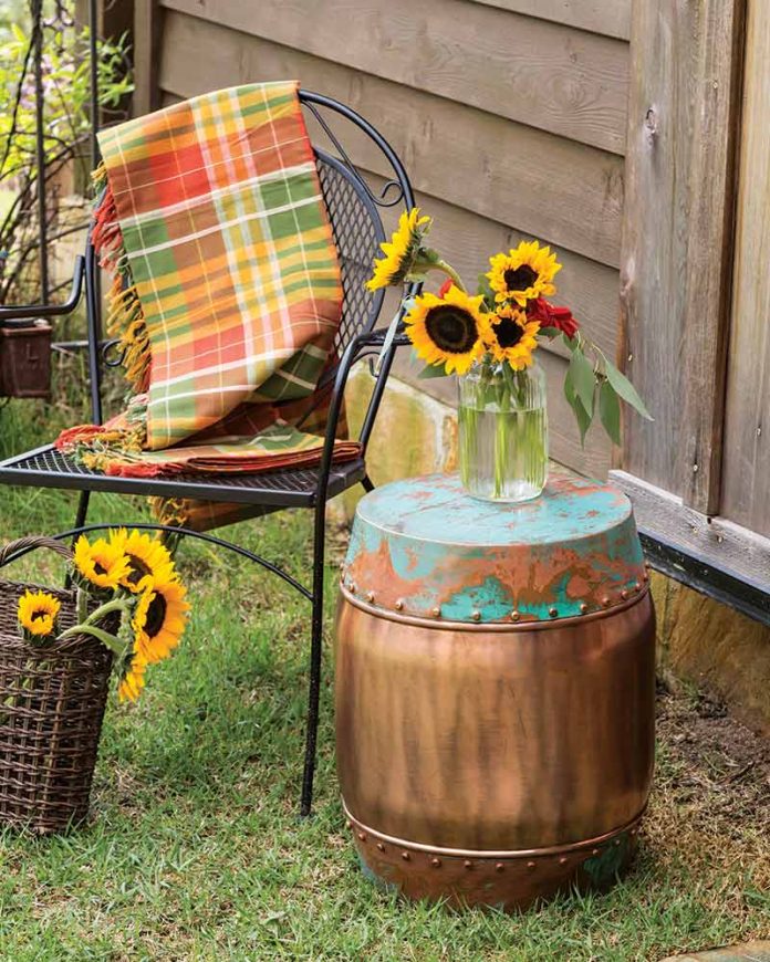 autumn outdoor copper side table