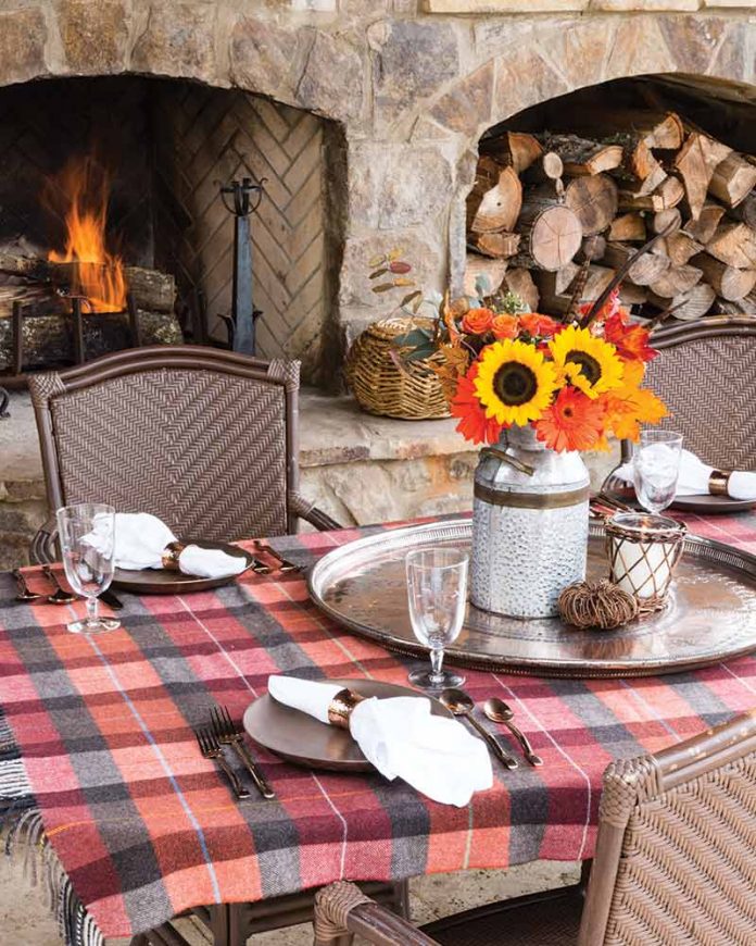 autumn outdoor table setting