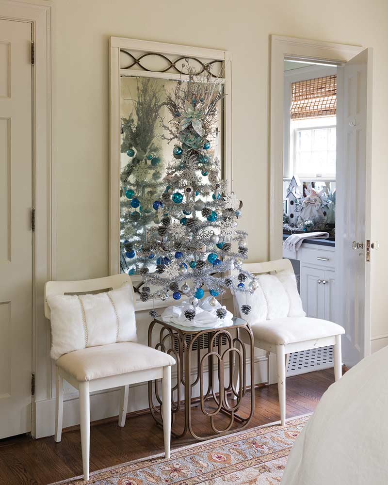 Christmas tree in guest bedroom