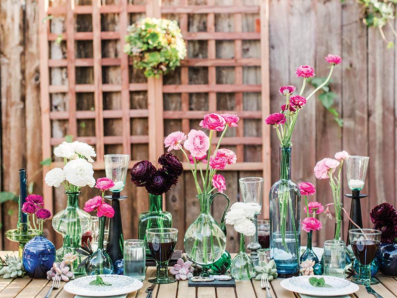 whimsical floral tablescape