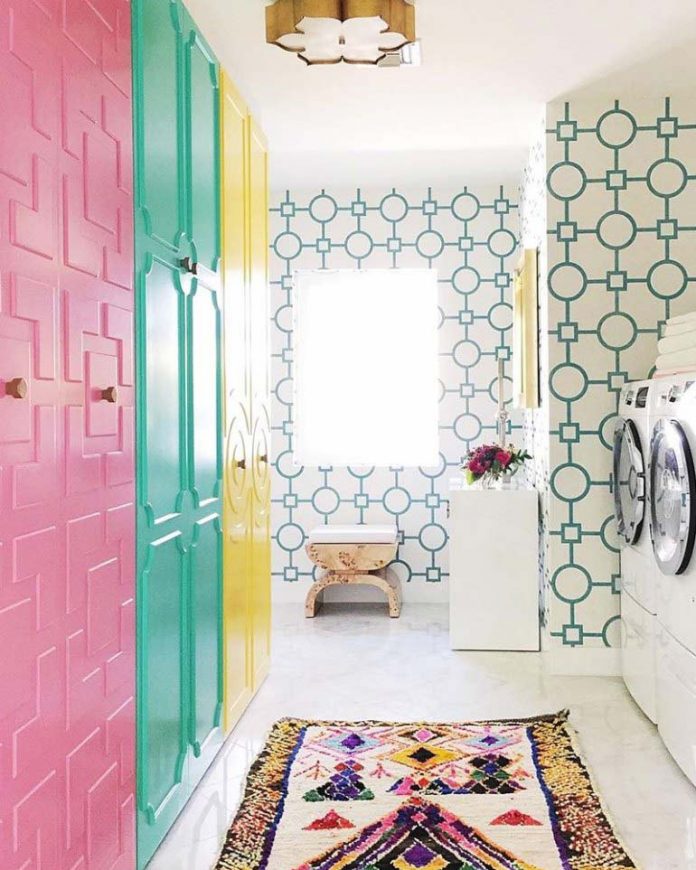 color block laundry room
