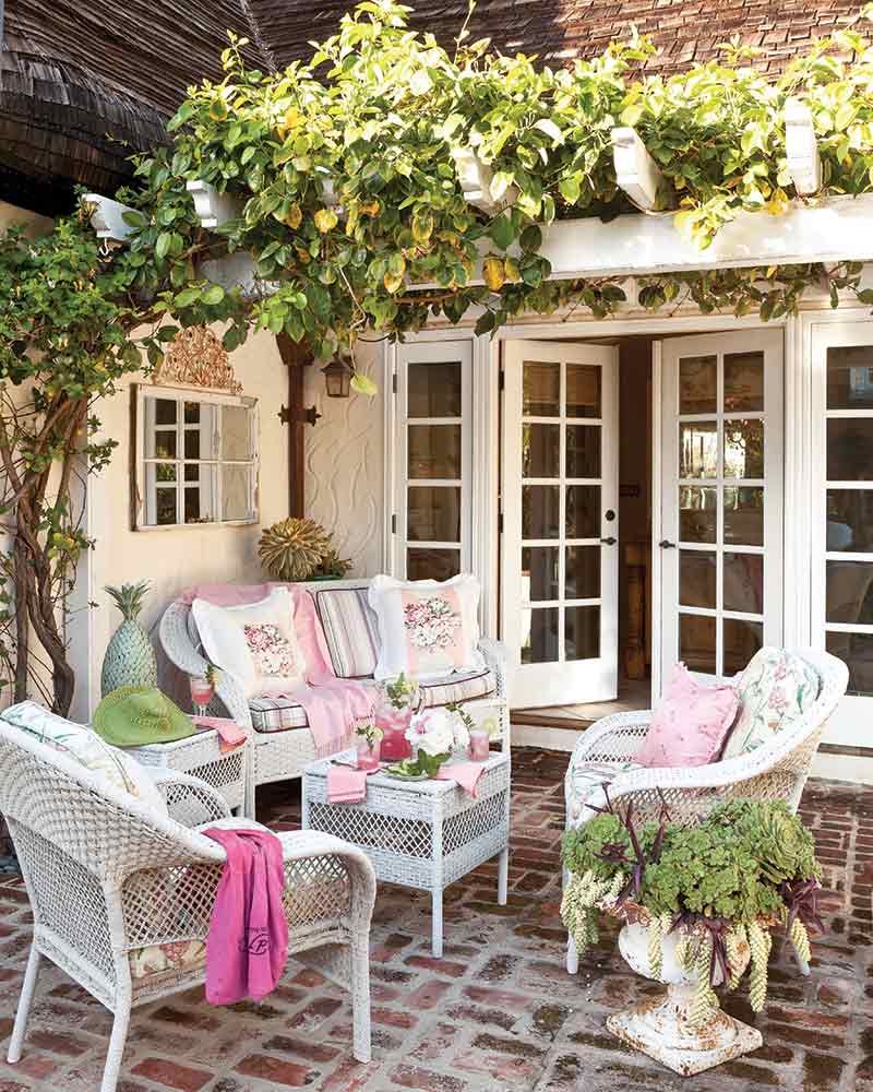 back patio in vintage-style home