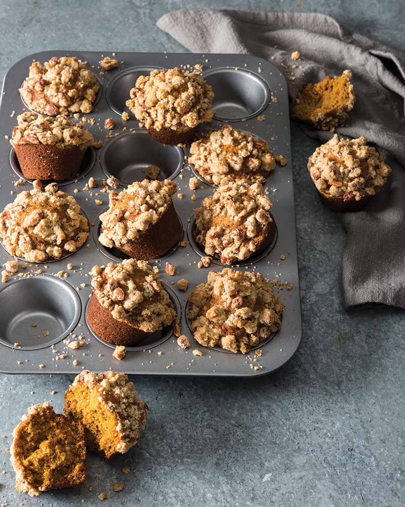 Pumpkin Spice Muffins with Pecan Streusel