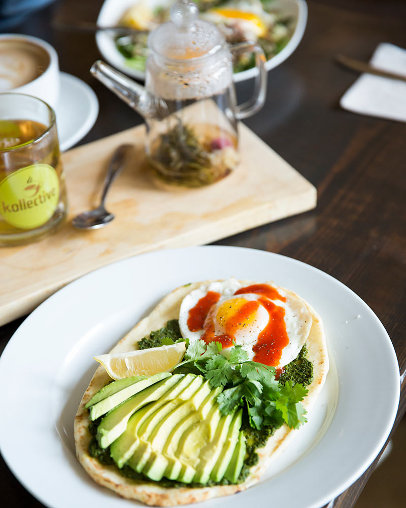 A breakfast plate at Kollective Koffee + Tea.