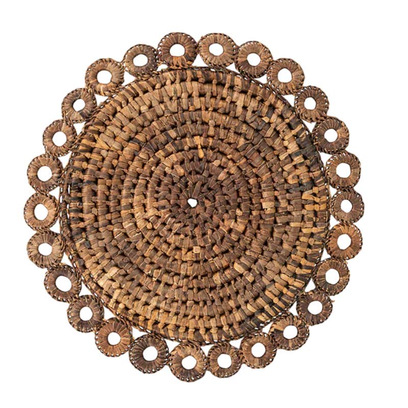 A rattan placemat.