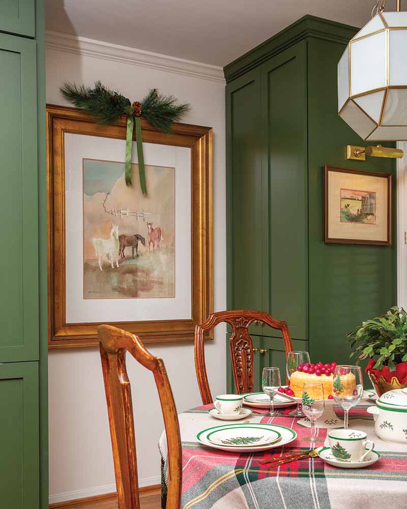 The Millers love to welcome any and all to their Christmas Eve feast. “It’s not unusual for neighbors to drop by,” Anna Margaret says. “The food is kind of fancy, but the atmosphere is very laid-back and warm.”