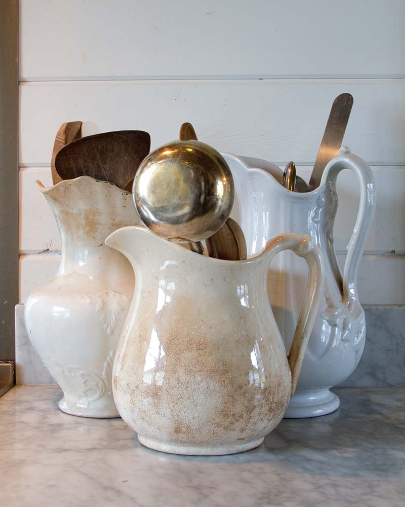 In the kitchen and beyond, winter whites are always a welcome addition to seasonal vignettes.