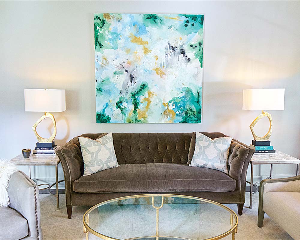 Referring to any work that ends up in a client’s home, Carrie says, “I want it to fill a space with them spiritually and emotionally, not just physically.”