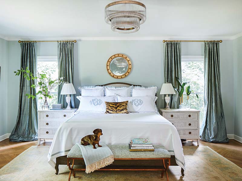 When the entertaining is over, the primary bedroom serves as a welcoming escape from all the excitement.