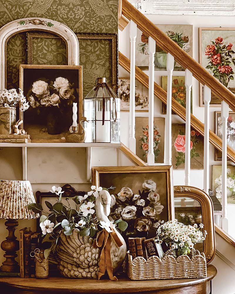 From gallery walls to shelves brimming with storied finds, SJ utilizes a layered approach ensuring she can give each of her prized possessions prominence as she makes the most of every available space.