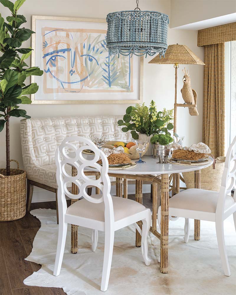 A beach condo’s bold remodel takes cues from a brilliant backdrop and retro roots, layering color and texture across a spectrum of styles.