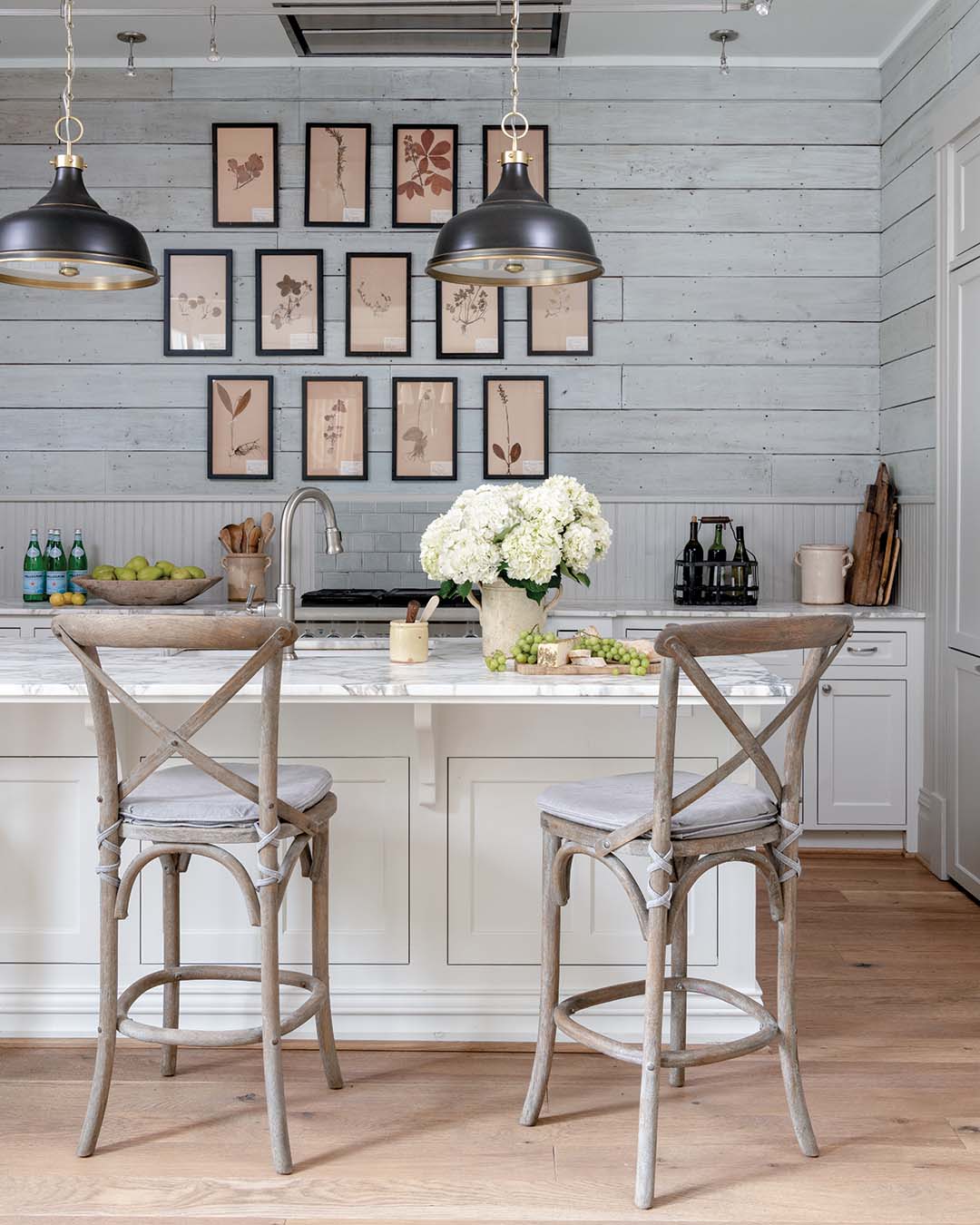 With its blue shiplap backdrop and marble countertops that were only a few years old, the kitchen didn’t need a significant overhaul.