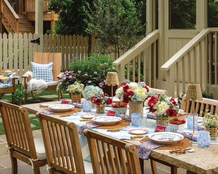 Take advantage of sunny summer days with a red-and-white tablescape that’s beyond sweet.
