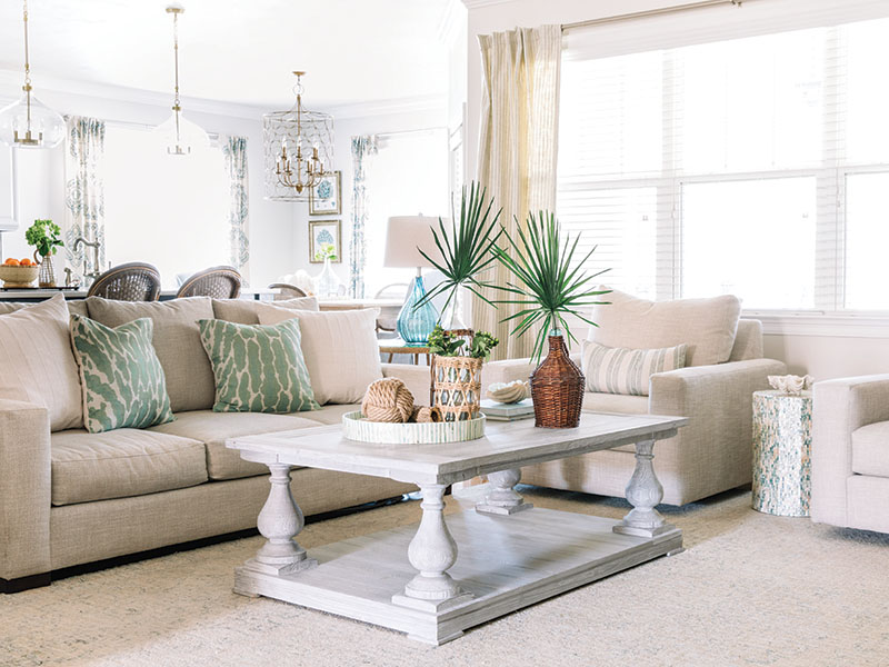 Punches of seaside creativity were integrated throughout the home.