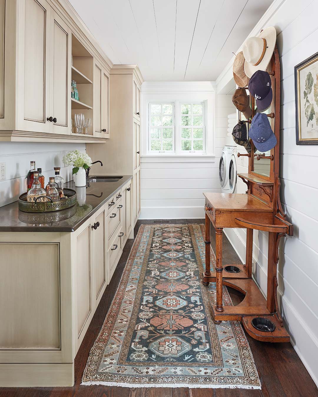 “The style of the home was already elevated when we began,” says Maggie, relaying the goal of balancing a mountain aesthetic without erring too casual. “We were able to keep many core elements—including the kitchen cabinetry—and design with them in mind.”