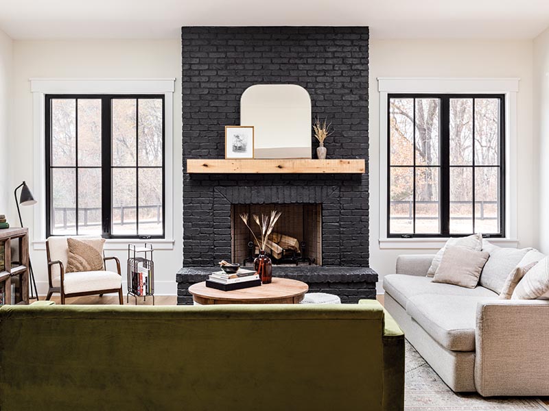 Positioned on 15 acres of land and surrounded by dense forest, the home’s interior design needed to take into account the one-of-a-kind views on every side.