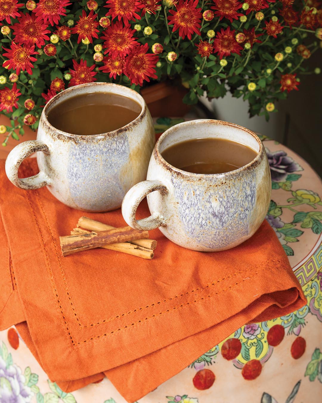 Relax with a cup of steaming apple cider while enjoying the crisp fall air and savoring nature’s beauty.