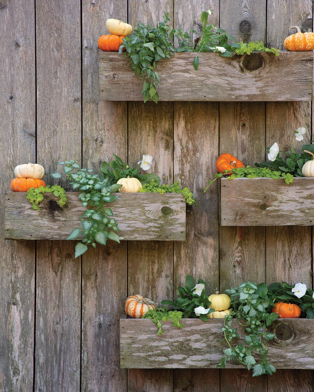 David credits his clients with the personality the planters lend to the tall fence. 