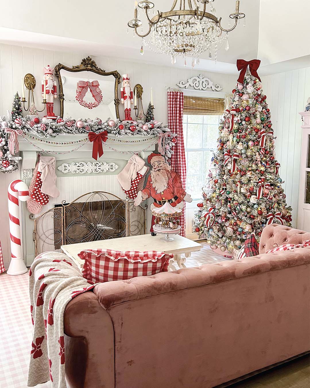 Content creator Stacie Stowers delights in decorating for every season, sharing her cozy corner with her online community year-round—but at Christmastime, a special pastel magic shines.