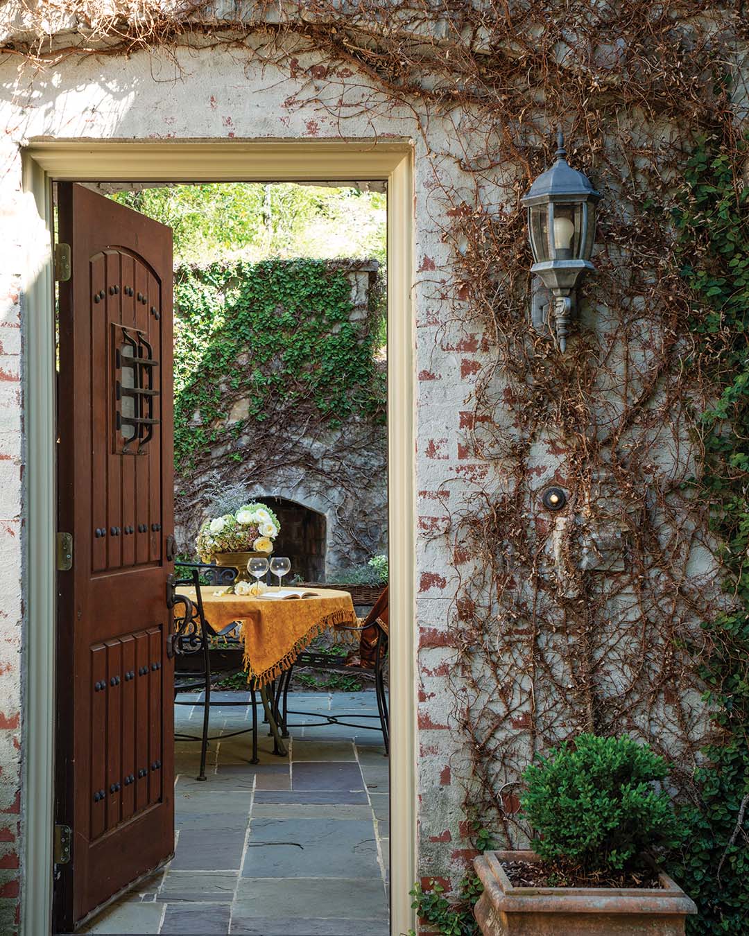 The closed-in courtyard was one of the selling points for the house.