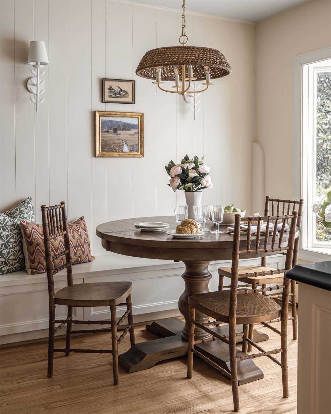 In an effort to meld beauty, character, and intention into every detail, a designer transformed a dated kitchen into a bold and sophisticated yet personal and comforting room that reflects both family life and creative spirit.